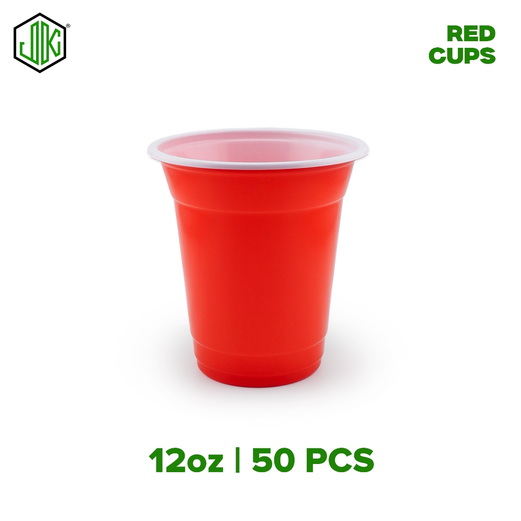 JKM 50pcs Red Cups 12oz For Beer Pong Party Drinking Cup | Shopee ...