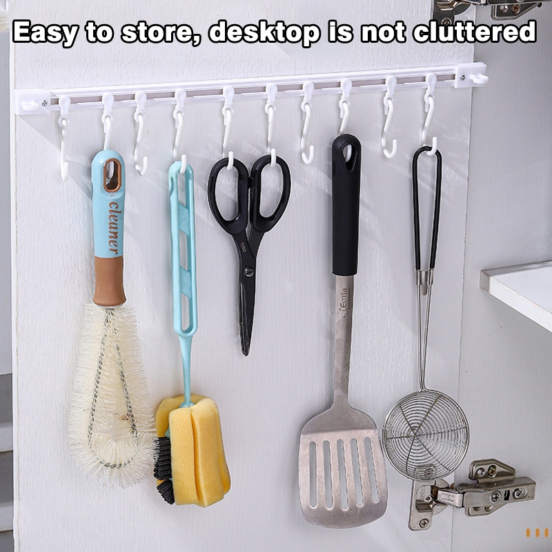 10 Hooks With adhesive Removable Bathroom hooks kitchen hooks cabinet ...