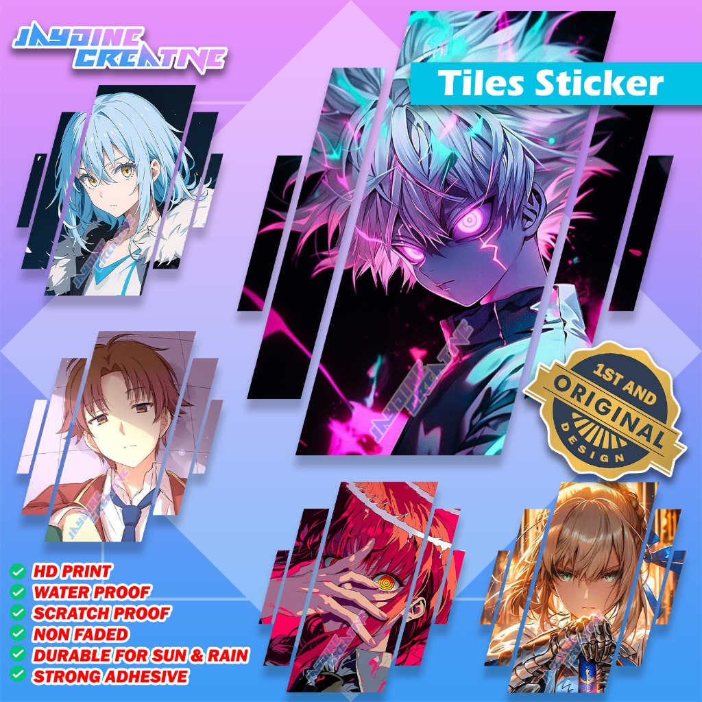 All Anime Set 3, Tiles Sticker, Indoor Outdoor Vinyl Sticker ...