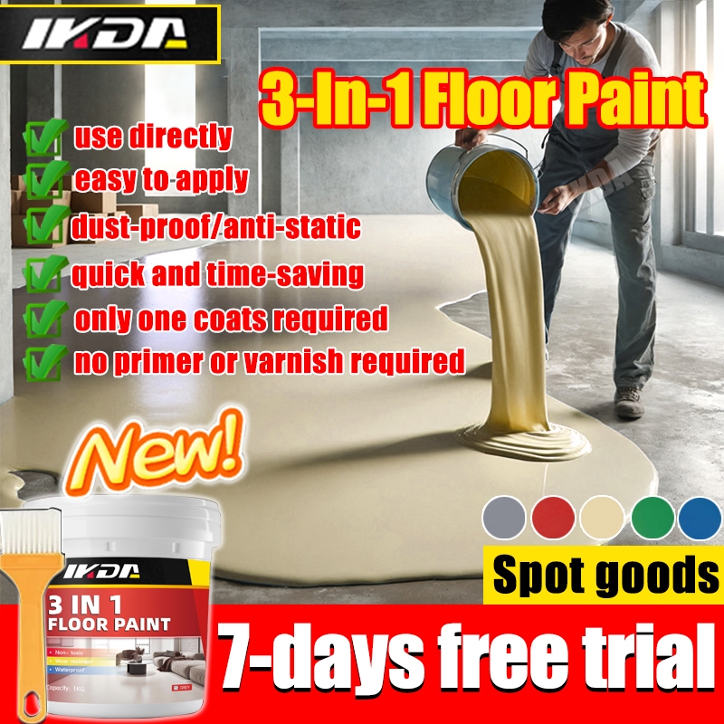3 In 1 Epoxy Cement Floor epoxy Paint WearResistant Waterproof For