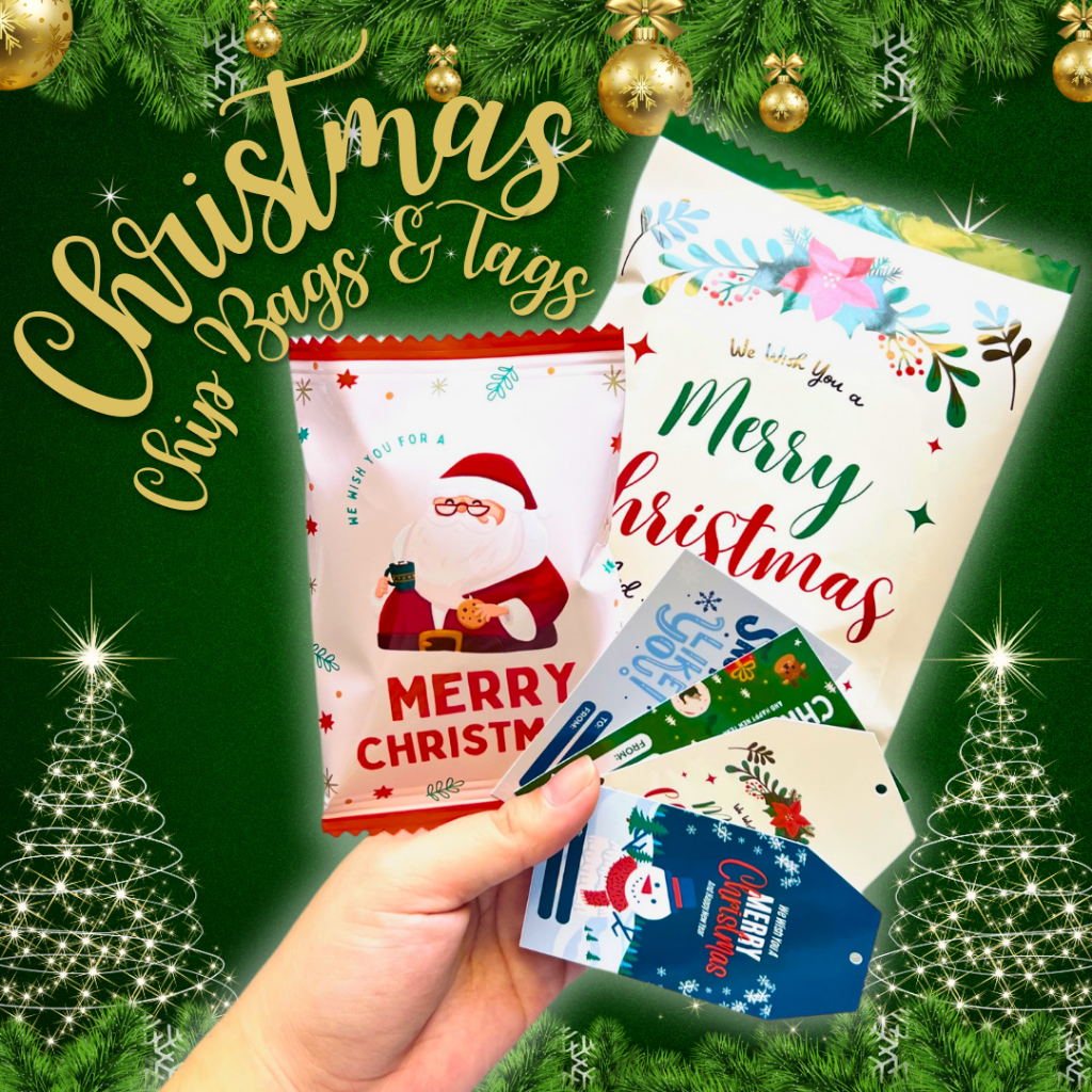 Christmas Chip Bag, Greeting Cards, Gift Tags or Money Cards