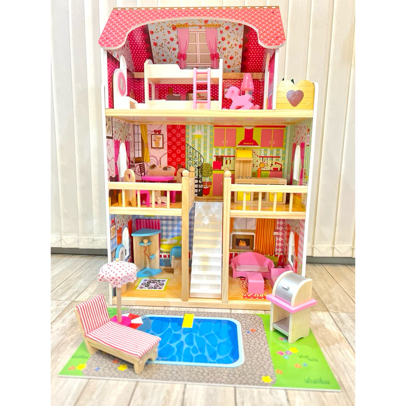 House of Madison PH Wooden dollhouse Sweet Sophia dollhouse w/ lights