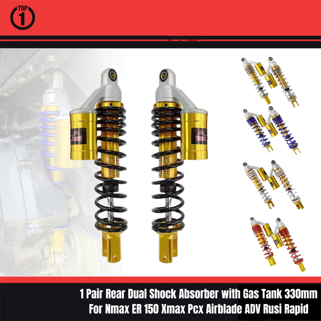 Top1 Racing 1 Pair 300mm Rear Shock Absorber For Yamaha Nmax ER PCX ADV ...