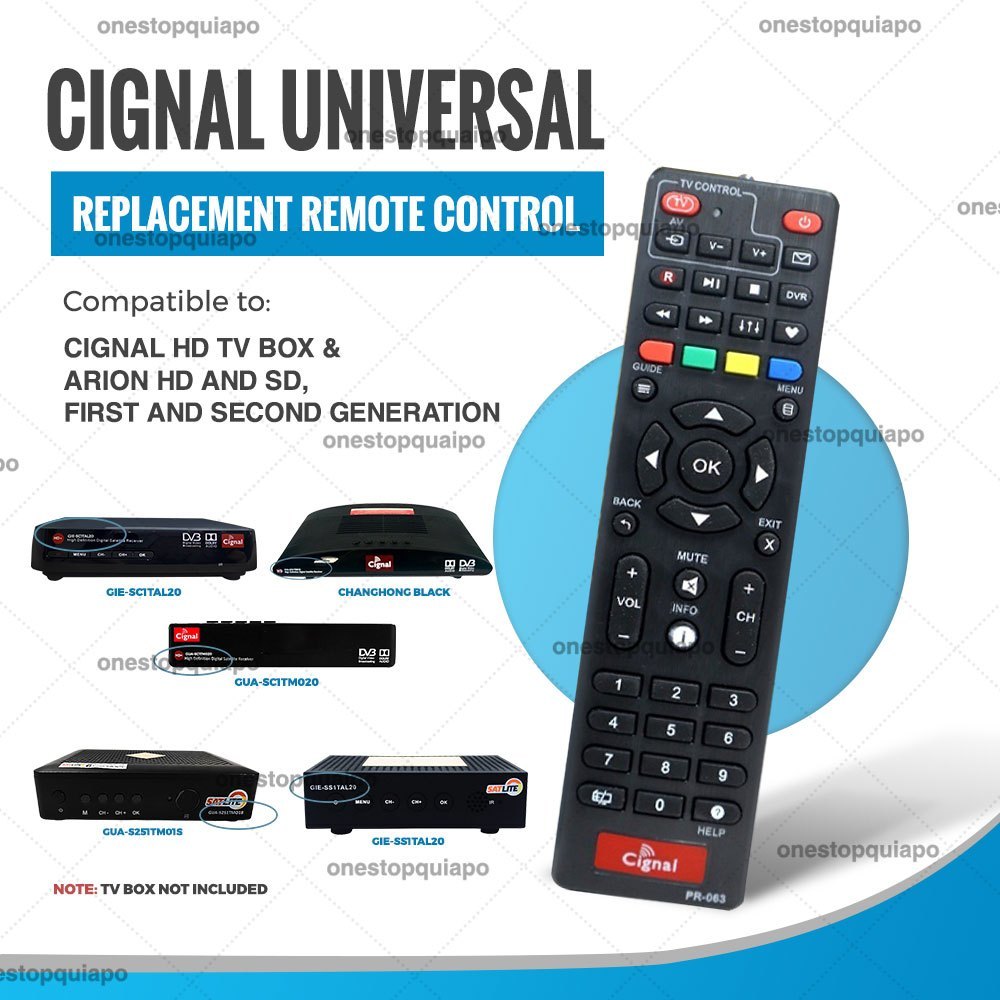 GDLITE Universal Cignal Remote Control for Cignal HD TV Box GUASC1TMO20 ...