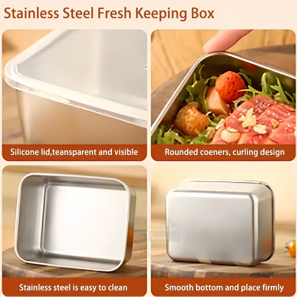304 Stainless food container Food storage box Freezer container ref ...