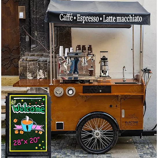 LED Billboard Sign with Drawing Board Function, Neon Light & Stand