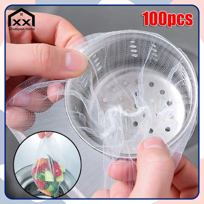 100pcs Kitchen Sink Filter Mesh Filter Meal Residue Pool Mesh Bag ...