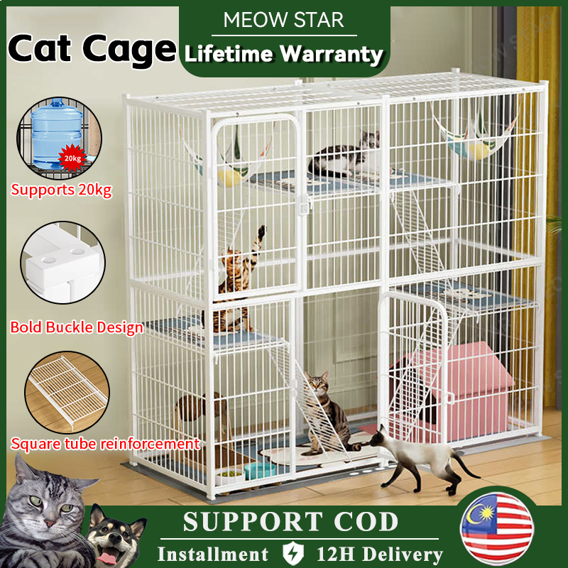 Layers Cat Cage Platforms Pet Apartment Big Size Large Kitten House  Puppy Villa White Black