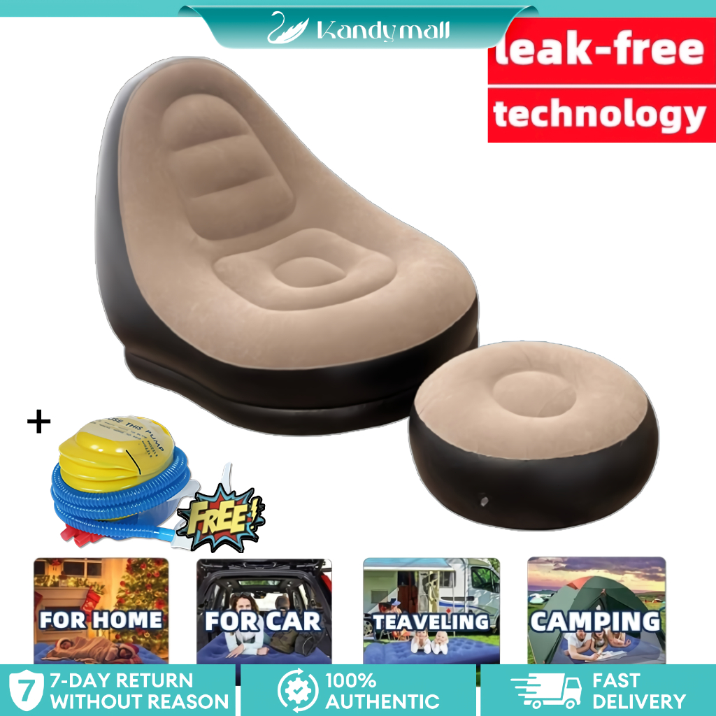 Single inflatable Sofa Camping Portable Air Lazy Sofa chair Bean Bag ...