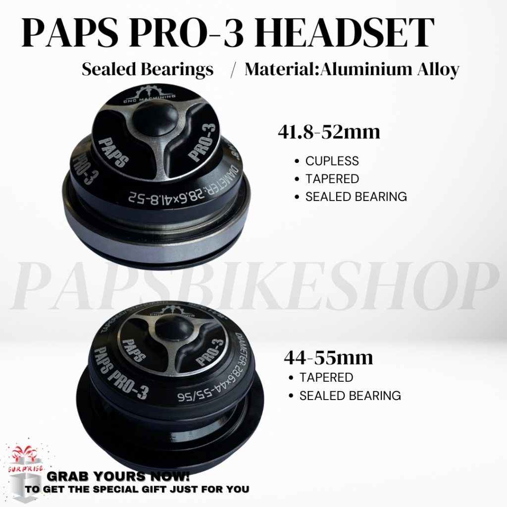 PAPS PRO-3 HEADSET TAPERED SEALED BEARING HEADSET FOR MOUNTAIN BIKE ...