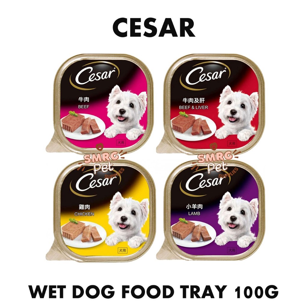 Pet Kingdom Cesar Wet Dog Food Tray 100g Beef Beef & Liver Chicken Lamb
