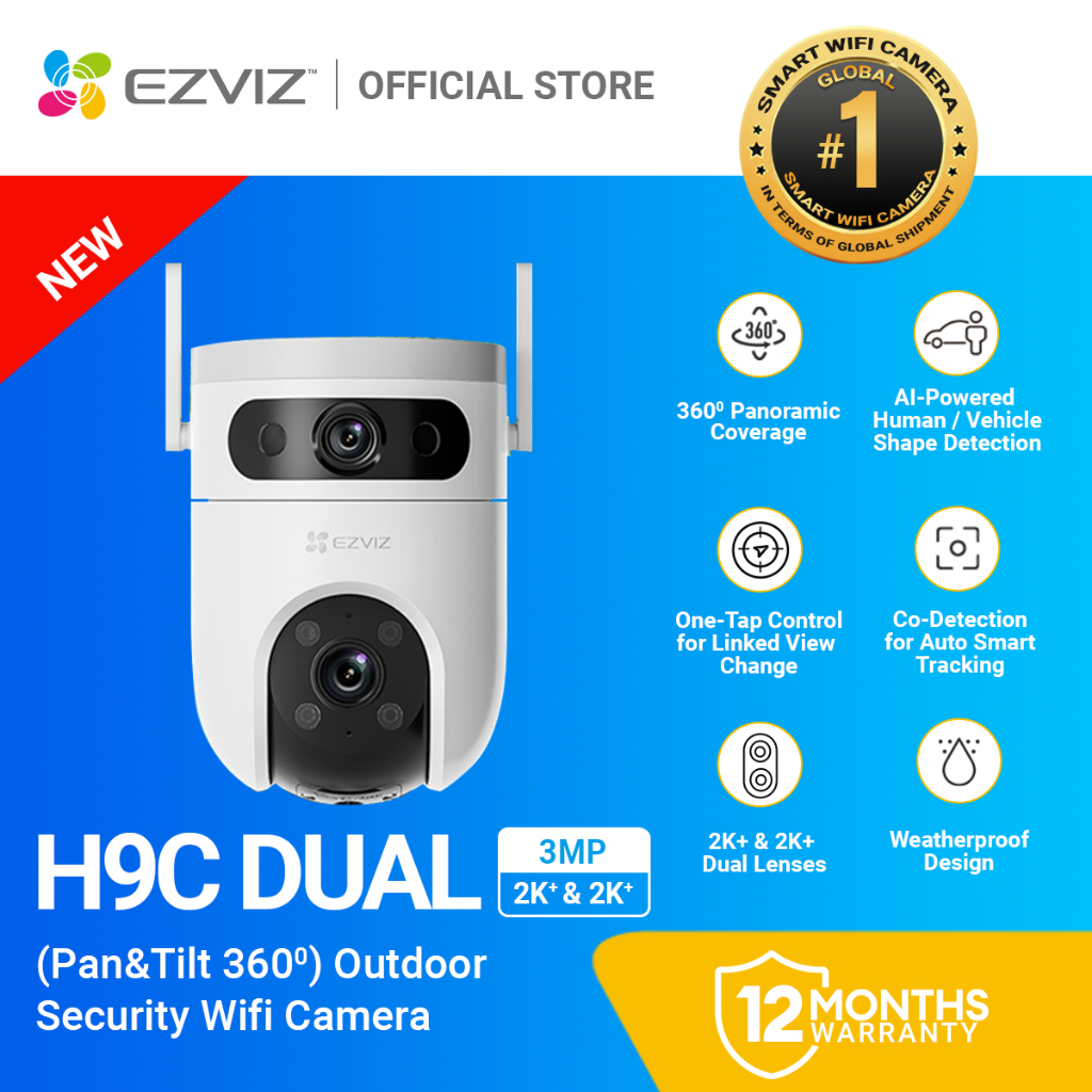 EZVIZ H9c Dual 俯く 2K 防犯カメラ