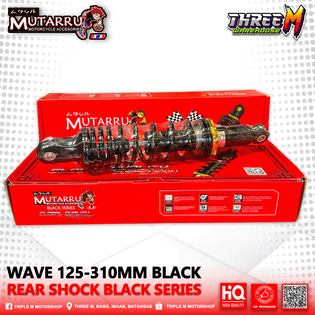 MUTARRU REAR SHOCK WAVE 125 BLACK SERIES 310MM/340MM | Shopee Philippines