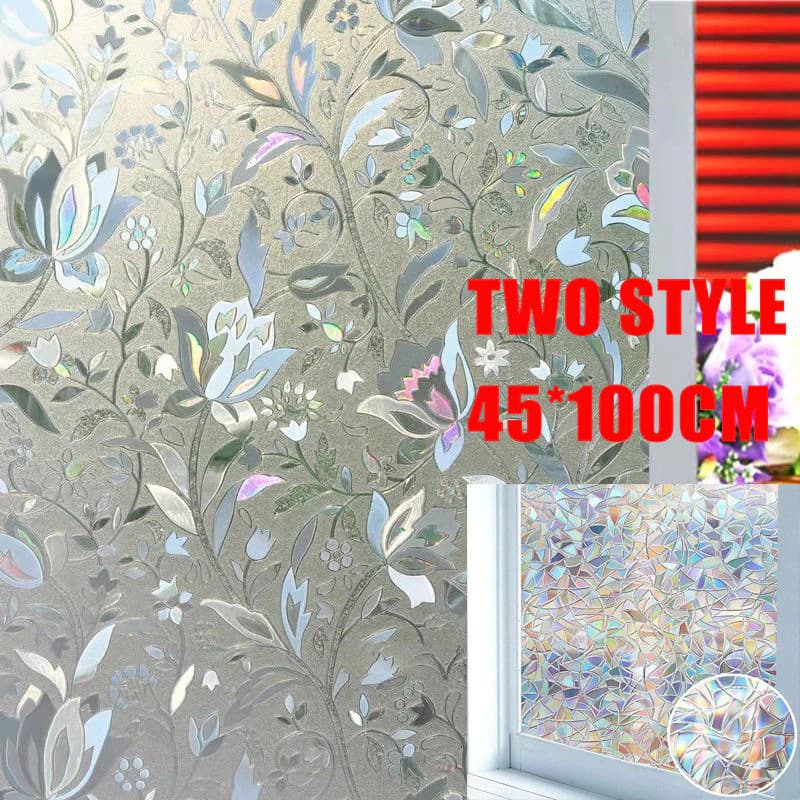 45*100cm Glass Stickers Window 3D Decorative Electrostatic Film Anti-UV ...
