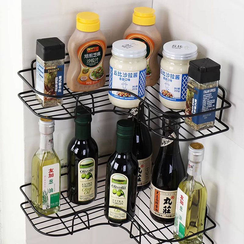 YOICE Kitchen Rack Wall Mounted Condiment Organizer Spice Storage Rack ...