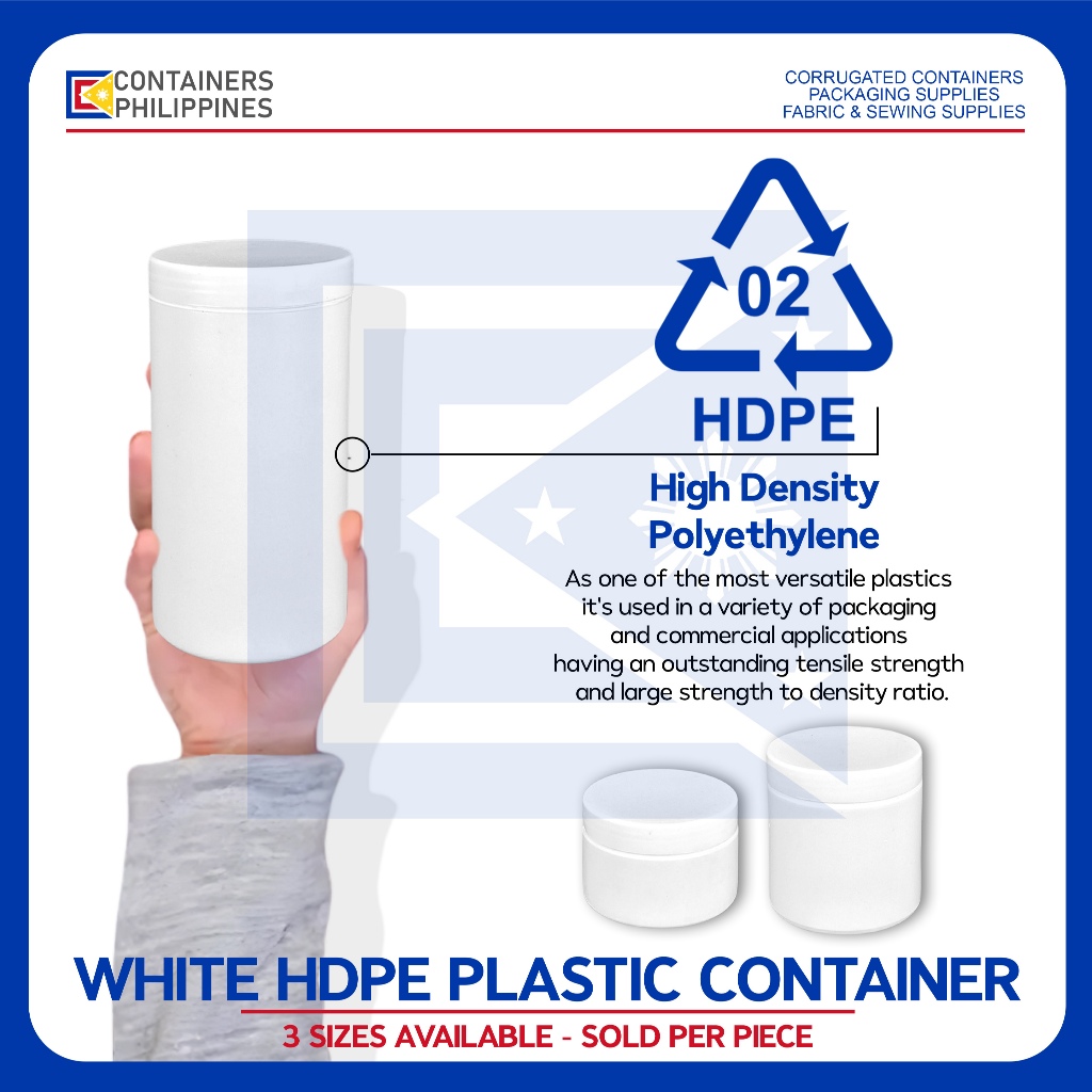 CONTAINERS.PH White HDPE Plastic Container Canister Storage Canister ...