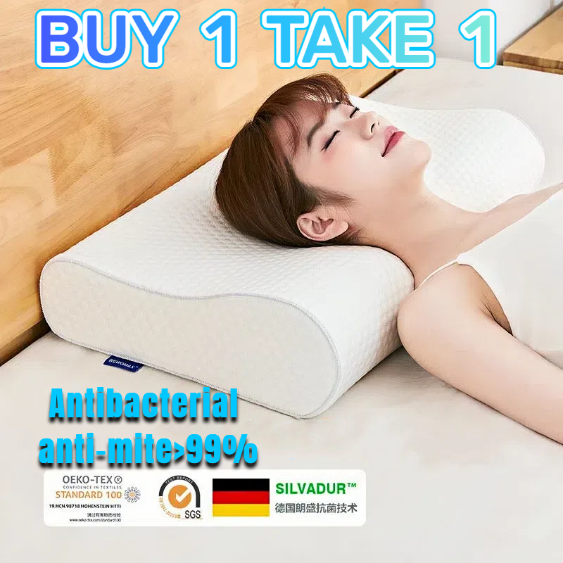 Buy 1 Take 2 White Rebound Soft Memory Foam Pillow Orthopedic Pillow