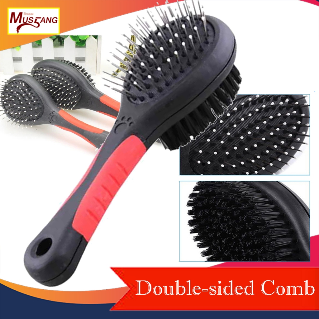 Dog Brush Double Sided Dog Comb Grooming Double Sided Dog Pin Bristle ... - Double Coated Dog Brush For Summer And Winter