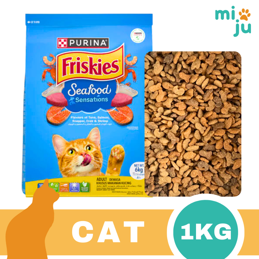 PURINA FRISKIES Seafood Sensations 1kg Repacked Best Dry Cat Food for