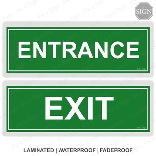 Entrance Exit - Laminated Signage - It's a Sign | Shopee Philippines