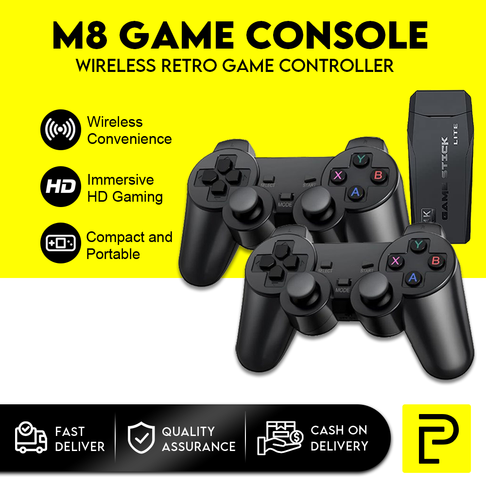 Popcorn M8 2000+ Games Gaming Stick Wireless Video Game Console Retro