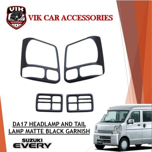 DA17V Head Lamp and Tail Lamp Matte Black Garnish for Suzuki Every ...