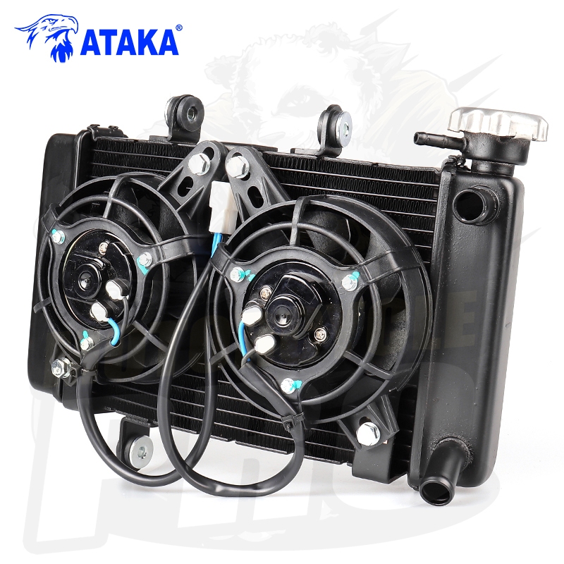 ATAKA Double Radiator Cooling Water Tank 570ML Motorcycle Condenser ...