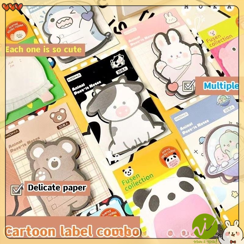 Cartoon Sticky Note Cute Creative Animal Post-it note Tearable Time ...