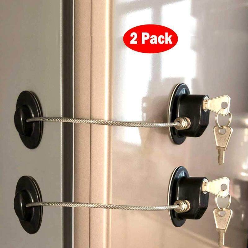 2 Pieces Refrigerator Lock Door Strong Adhesive Freezer Door Lock File ...