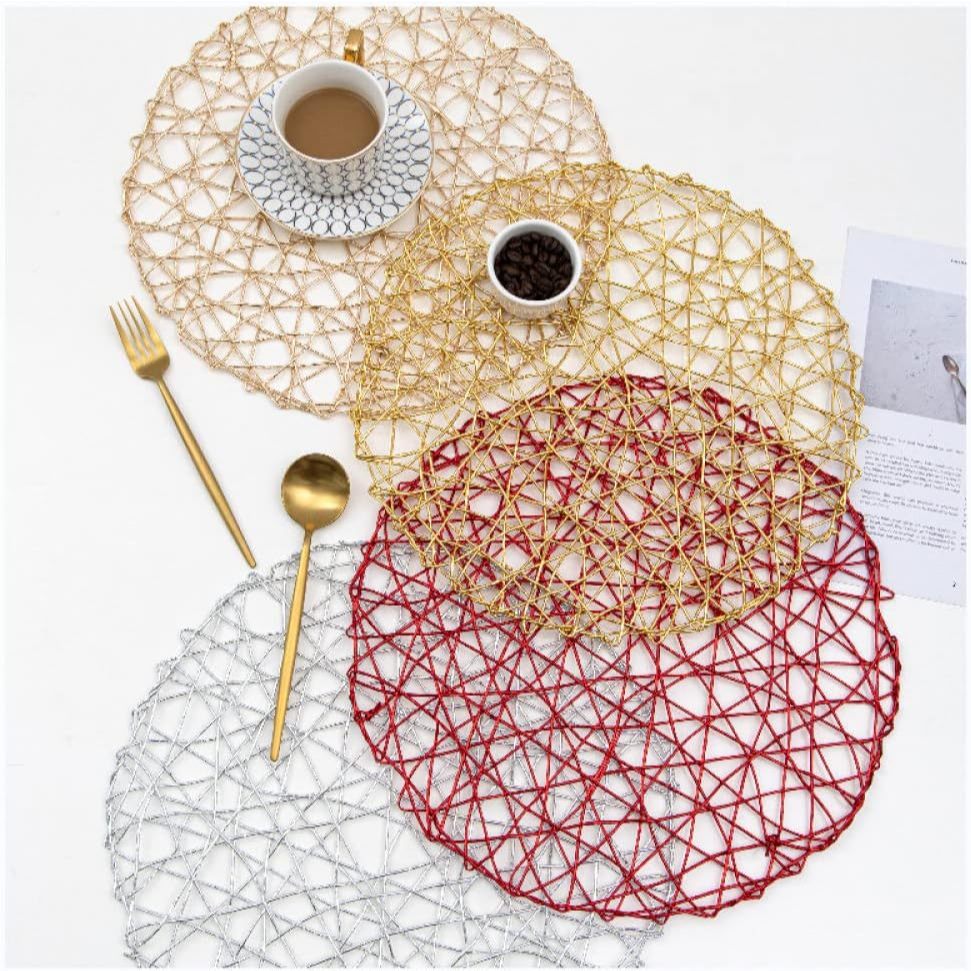 Round Rattan Woven Table Mat Dining Party Paper Placemat Kitchen ...