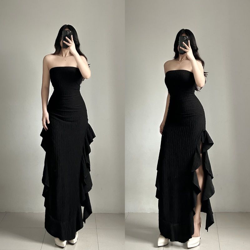 BKK TALA TUBE MAXI DRESS FAIRY SUMMER PLAIN BEACH SEXY CASUAL | Shopee ...