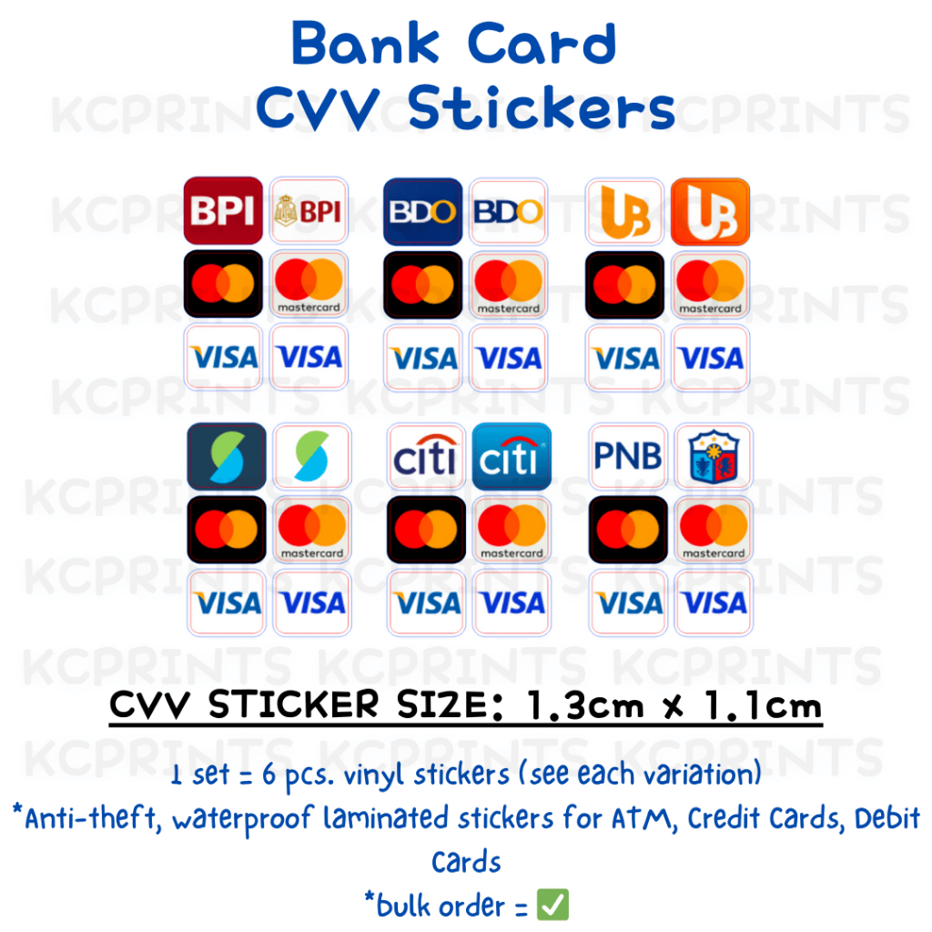 Bank CVV Cover Stickers Waterproof for Anti-Theft for ATM, Credit Cards ...