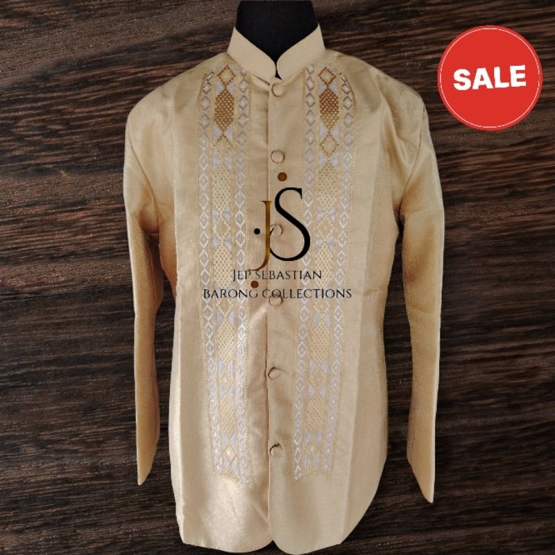 Modern Coat Barong for men (Metallic Gazaar Gold) Direct tahian ...