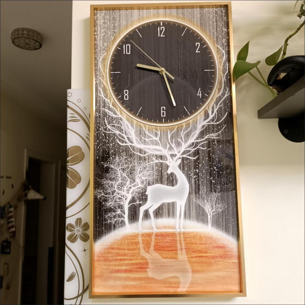 Home clock triple elegant clock mural frame decoration painting for ...