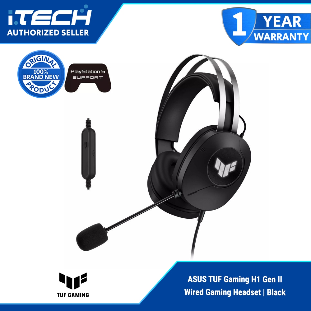 ASUS TUF Gaming H1 Gen II Wired Gaming Headset | Black | Shopee Philippines