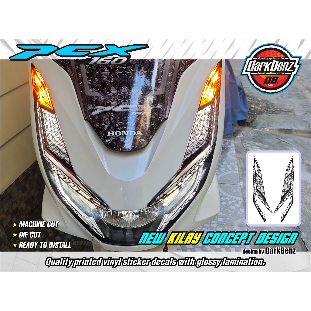Honda PCX 160 New Kilay Transparent Clear Printed Sticker Decals ...