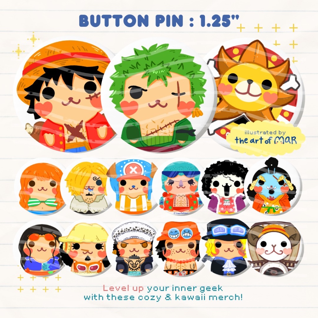 One Piece Button Pins 1.25