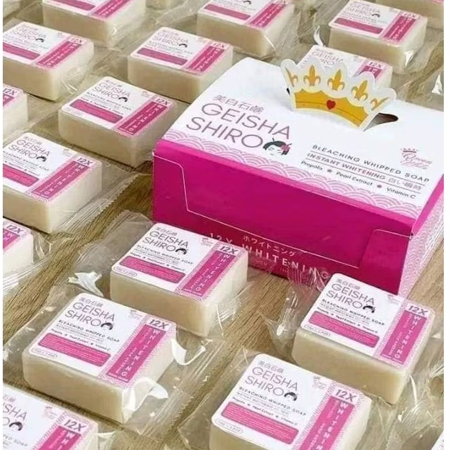 QUEEN WHITE Geisha Shiro Bleaching Whipped Soap 1 BOX/ 10pcs with ...