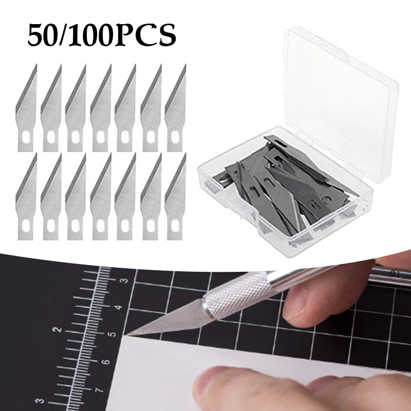 50/100pcs Precision Knife Replacement Blades,High Carbon Steel Craft ...
