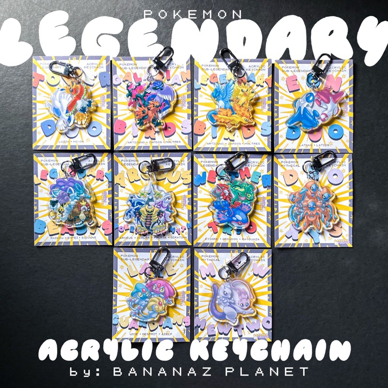 Legendary Pokemon | Acrylic Keychains/Charms | Double-sided Print | by ...