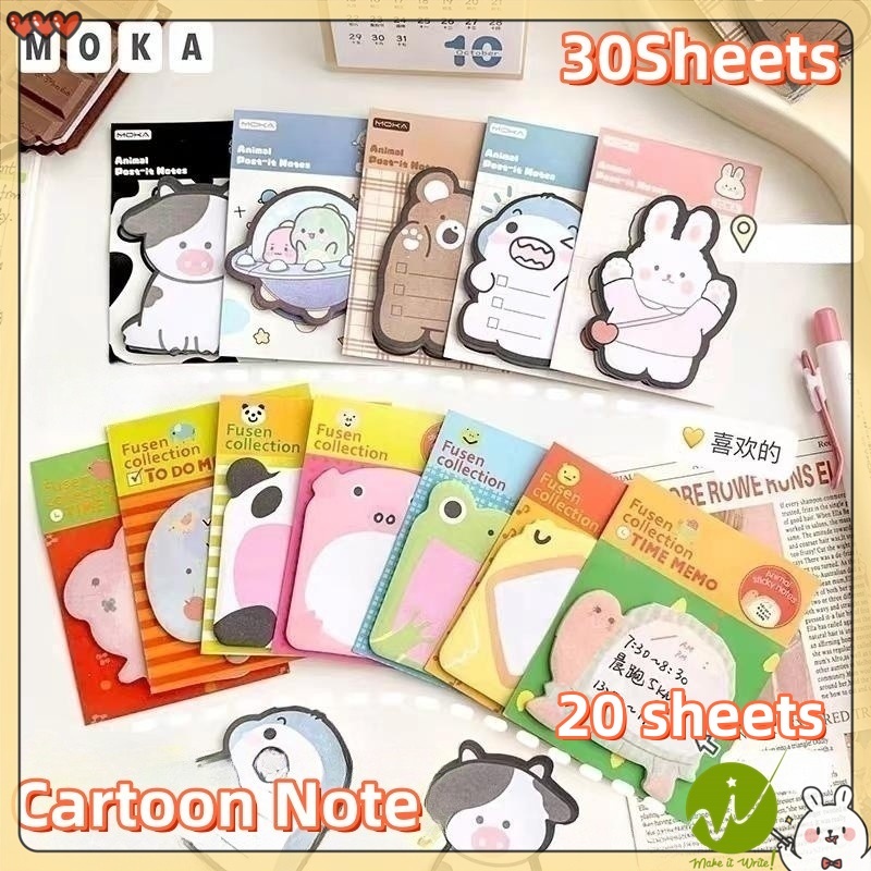 Cartoon Sticky Note Cute Creative Animal Post-it note Tearable Time ...