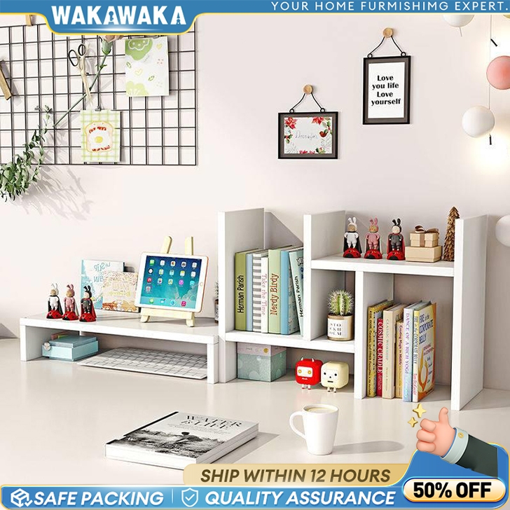 Desktop Adjustable Bookshelf Foldable Storage Rack Portable Desktop ...