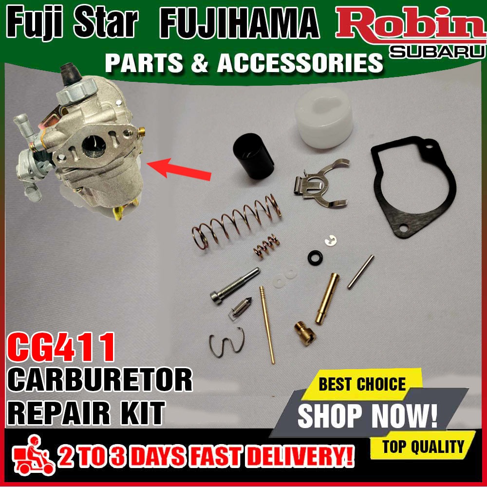 Fujihama MK411 CG411 Carburetor Repair Kit Brush Cutter Grass Cutter ...