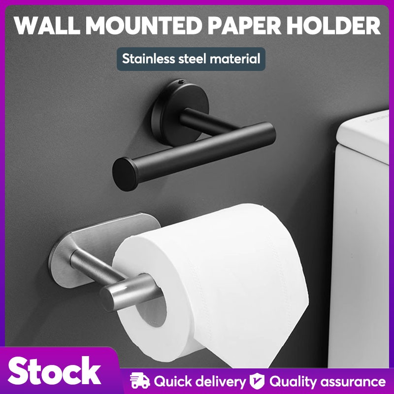 Wall mounted paper holder Bathroom Toilet Roll paper Towel Stainless ...