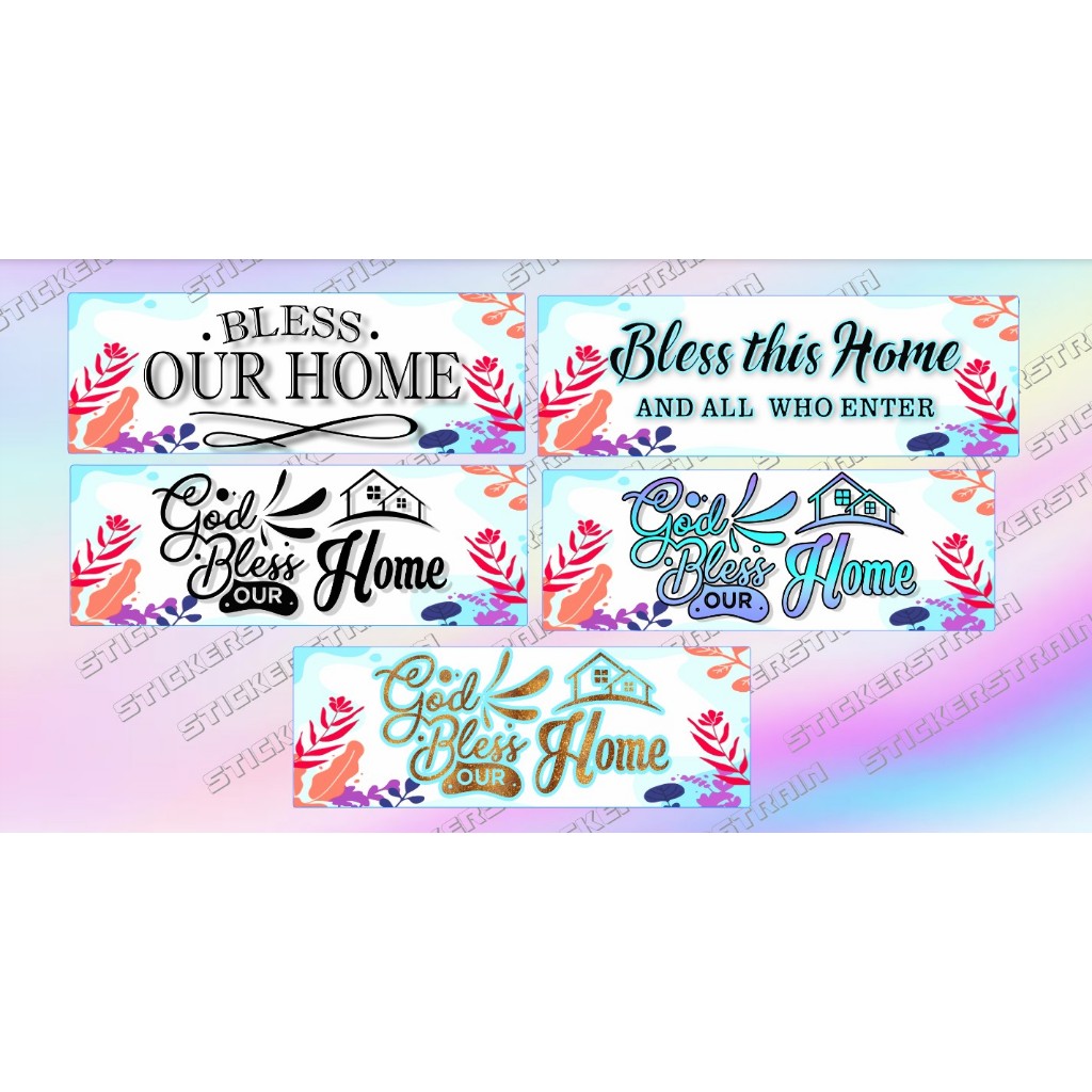 God Bless Our Home Door Sticker Waterproof Vinyl | Shopee Philippines
