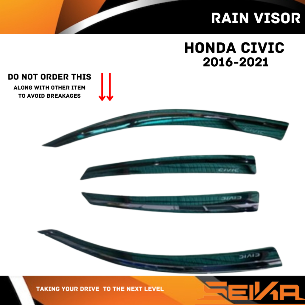 Honda Civic 2016-2021 Window Weather Stripping – Black PVC Molding Trim, 4-Door Sedan