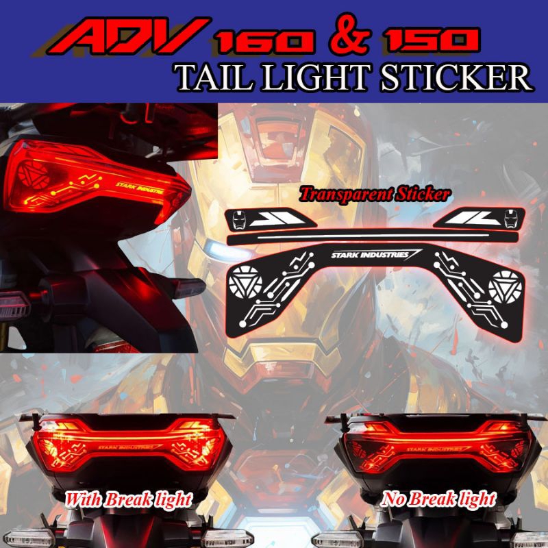 Transparent Decals For Honda ADV 150 AND ADV 160Design For Tail light ...