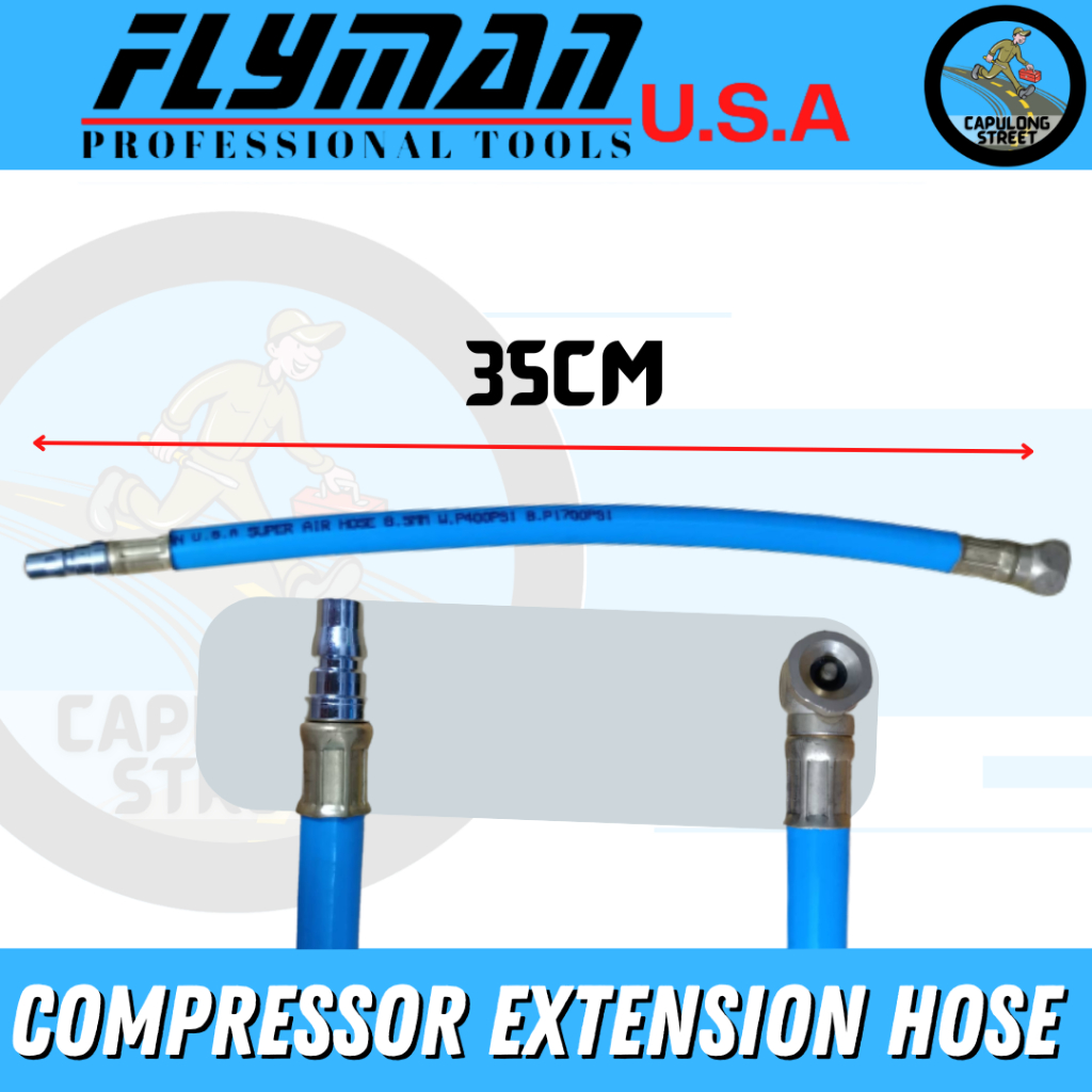 Flyman Compressor Extension Hose 35cm Pito Hose Tire Inflator Tool ...