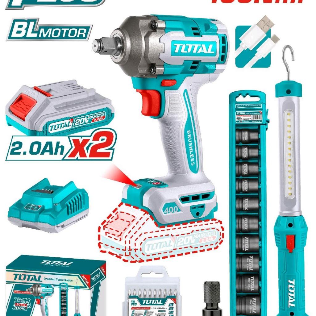 TOTAL Cordless Impact Wrench 20V 2pcs Combo Kit Set TOSLI23048 | Shopee ...