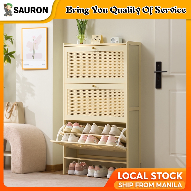 Shoe Rack Organizer Cream style Multi layer Cabinet Bamboo Shoes ...